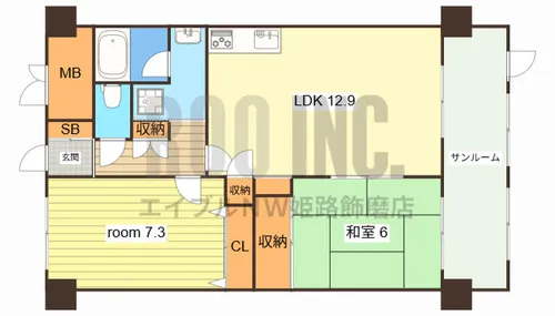 西鹿マンション【105号室】の間取り
