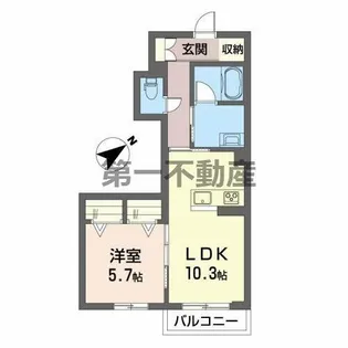 ラグラースコート【0102号室】の間取り