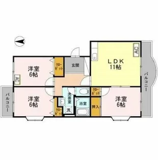 葵マンション【5-F号室】の間取り