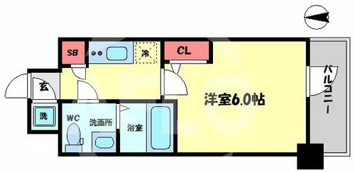 エスリードレジデンス梅田フロント【7階】の間取り