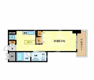 アプリーレ京町堀【6階】の間取り