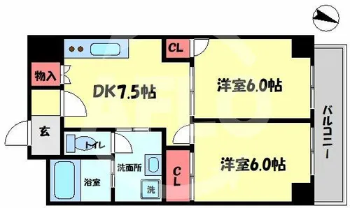 ベルンガーデン同心【4階】の間取り