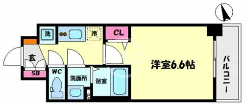 プレサンスOSAKADOMECITYスクエア【6階】の間取り