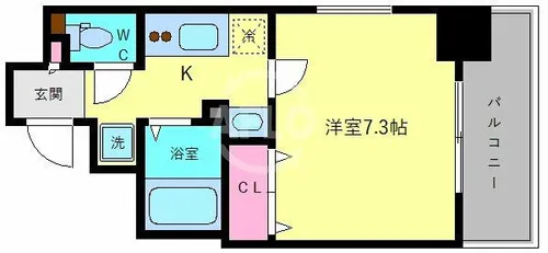 ポルト・ボヌール四天王寺夕陽ヶ丘ミラージュ【12階】の間取り