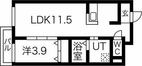 竜美丘Residence【3E号室】の間取り