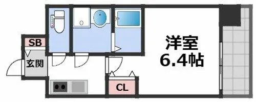 ワールドアイ大阪East City【14階】の間取り