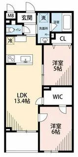 プエンテリア岡崎【104号室】の間取り