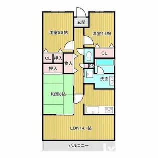 イトーピア茨木【5階】の間取り