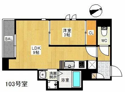 GRANDTIC 竹下【1階】の間取り