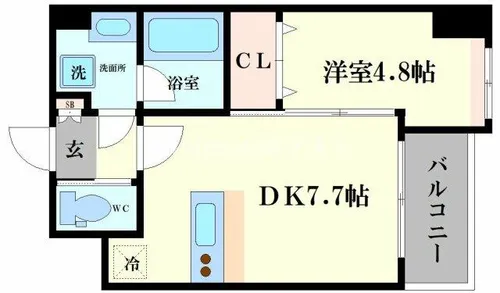 プレジオ難波ASIAN【6階】の間取り