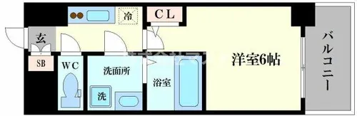 エスリード大阪リブレ【5階】の間取り