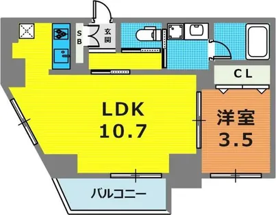 STELLA LUCE 北野坂【6階】の間取り