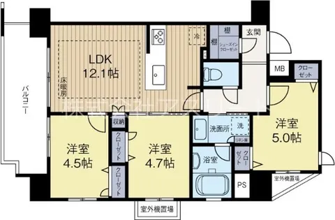 福岡県福岡市中央区今川2丁目【マンション】の間取り