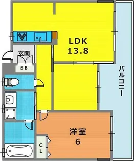 アーバンヴィレッジ神戸中山手【6階】の間取り
