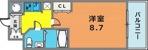 S-RESIDENCE神戸磯上通【11階】の間取り