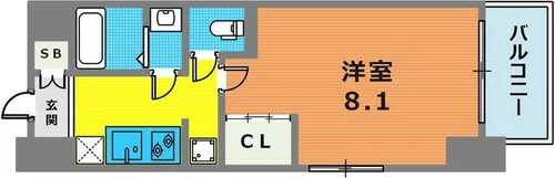 プロシード神戸元町【12階】の間取り