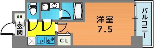 アプリーレ三宮イースト【2階】の間取り