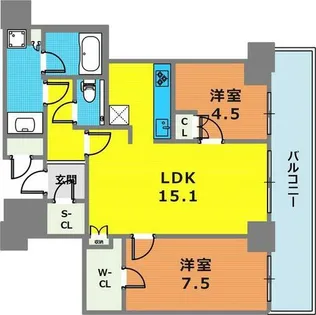 ザ・パークハウス神戸ハーバーランドタワー【12階】の間取り