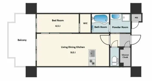 CLUB THE . 薬院 ステーションタワー【11F号室】の間取り