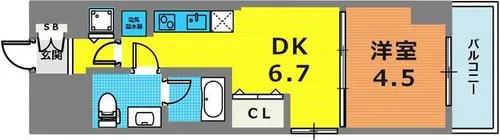 インプルーブ三宮イースト【6階】の間取り
