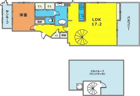 ワコーレ三宮ランドマークシティ【11階】の間取り