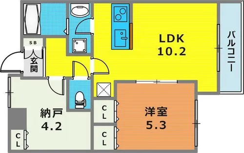 サンビルダープラス高羽ガーデン【1階】の間取り