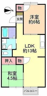 緑ヶ丘ハイツ【2階】の間取り