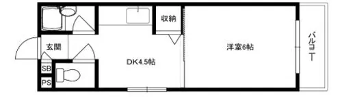 芥川ロイヤルマンション【4階】の間取り