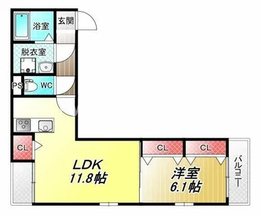 パルテール八尾【2階】の間取り