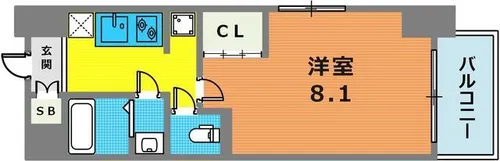 プロシード神戸元町【6階】の間取り