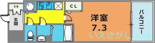 プレサンス三宮フラワーロード【8階】の間取り