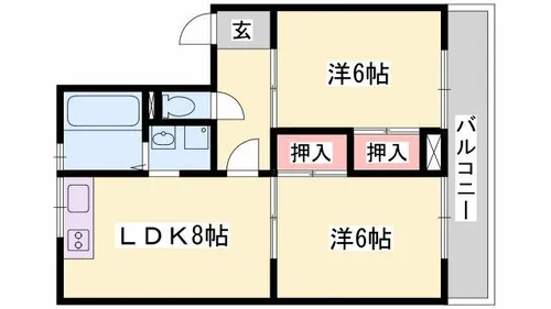中村ハイツ【F-1号室】の間取り