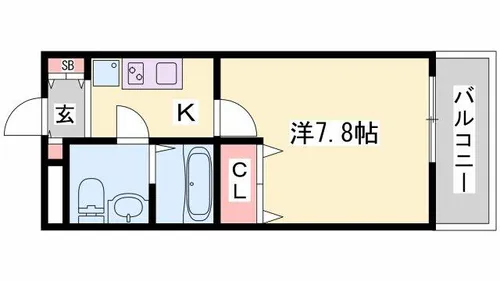 フローリッシュ飾磨【302号室】の間取り