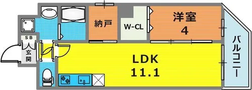 E-C’est bien灘【6階】の間取り
