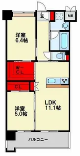 ウィングス西本町【14階】の間取り