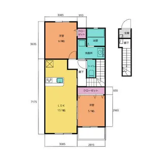 プログレッソ岡崎【202号室】の間取り