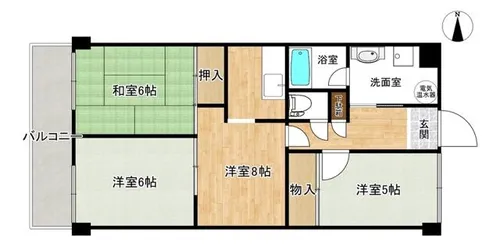 コトーハイツ伏見稲荷A棟【4階】の間取り