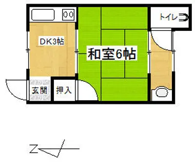 茨木アパート【203号室】の間取り