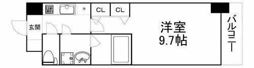 セイル淀屋橋【7階】の間取り
