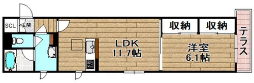 シャーメゾン芥川【102号室】の間取り