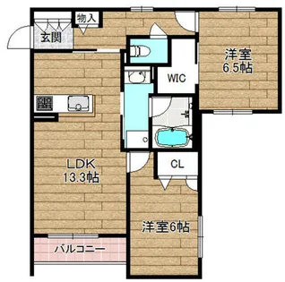 シャーメゾン安満西の町【201号室】の間取り