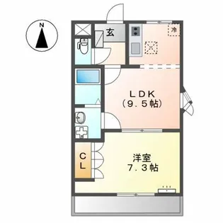 サンメゾンなみよせ【1階】の間取り