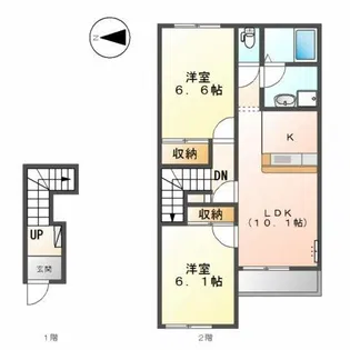 スカイコーポKT【2階】の間取り