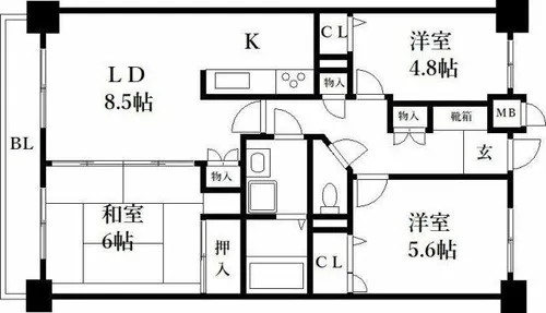 アミティエ博多駅南【2階】の間取り