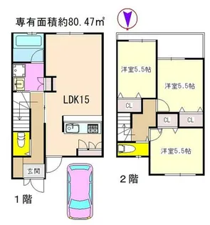 京都府京都市左京区北白川東伊織町【一戸建】の間取り