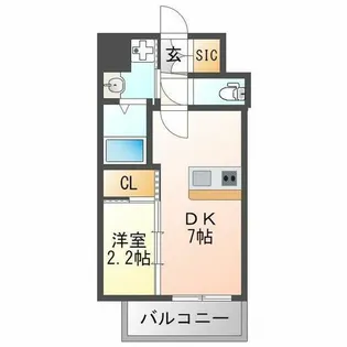 セレニテ十三ミラク【9階】の間取り