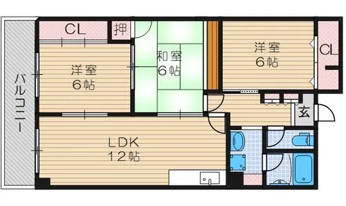 ヌーヴェルシャトー【6階】の間取り