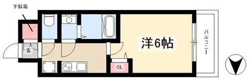 ディアレイシャス金山【6階】の間取り