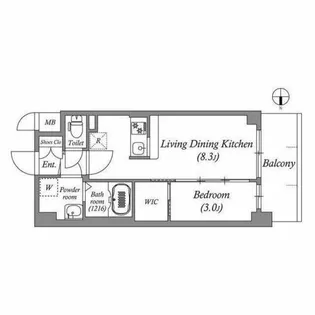 MAXIV CROS 江坂【0217号室】の間取り