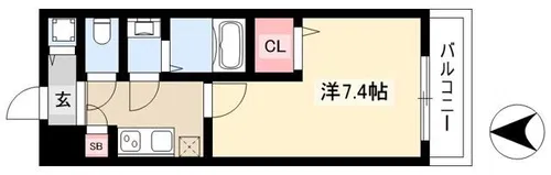 エスリード大須観音プリモ【906号室】の間取り